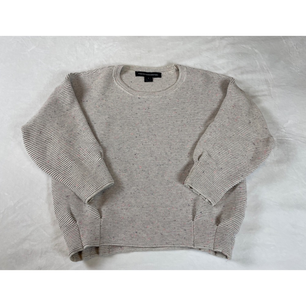 French Connection Cream Ribbed Knit Sweater - Picture 2 of 12